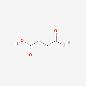 Structure moléculaire de Acide succinique (Succinic Acid) — ingrédient actif en cosmétique naturel