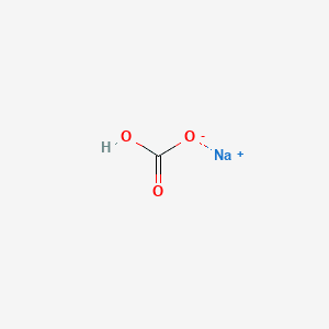 Structure moléculaire de Bicarbonate de sodium (Sodium Bicarbonate) — ingrédient actif en cosmétique naturel