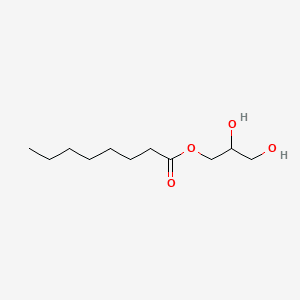 Structure moléculaire de Glyceryl Caprylate (Glyceryl Caprylate) — ingrédient actif en cosmétique naturel