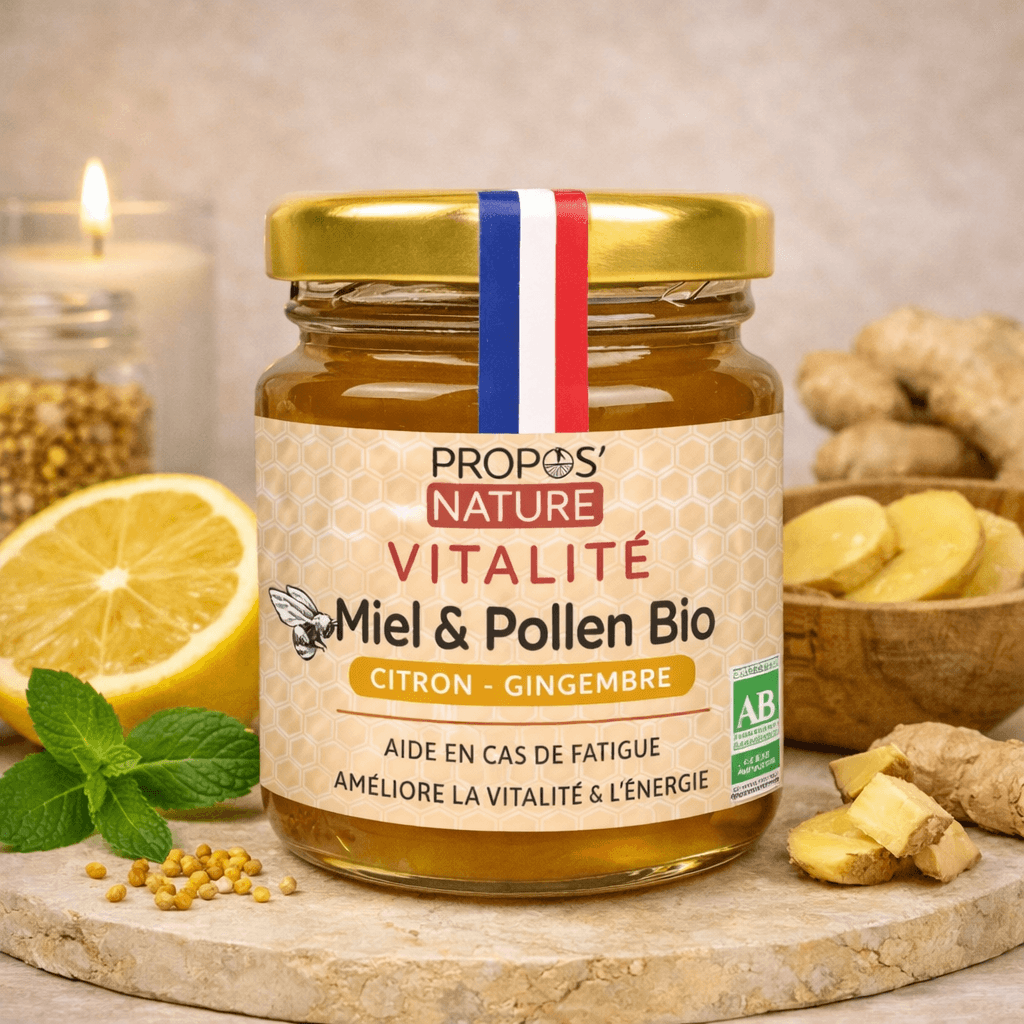 Miel vitalité au citron et au gingembre