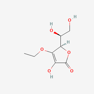 Structure moléculaire de 3-O-Éthyl acide ascorbique (3-O-Ethyl Ascorbic Acid) — ingrédient actif en cosmétique naturel