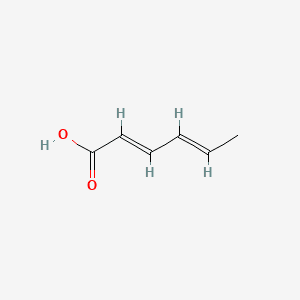 Structure moléculaire de Acide sorbique (Sorbic Acid) — ingrédient actif en cosmétique naturel