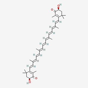 Structure moléculaire de Astaxanthine (Astaxanthin) — ingrédient actif en cosmétique naturel