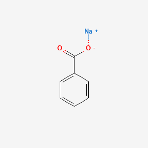 Structure moléculaire de Benzoate de sodium (Sodium Benzoate) — ingrédient actif en cosmétique naturel
