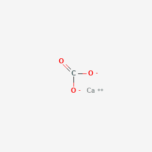 Structure moléculaire de Carbonate de calcium (Calcium Carbonate) — ingrédient actif en cosmétique naturel