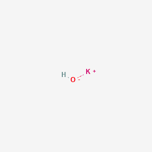Structure moléculaire de Hydroxyde de potassium (Potassium Hydroxide) — ingrédient actif en cosmétique naturel
