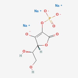 Structure moléculaire de Phosphate ascorbylique de sodium (Sodium Ascorbyl Phosphate) — ingrédient actif en cosmétique naturel