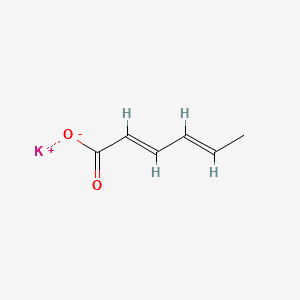 Structure moléculaire de Sorbate de potassium (Potassium Sorbate) — ingrédient actif en cosmétique naturel