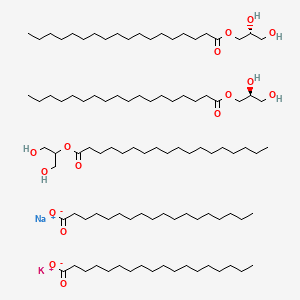 Structure moléculaire de Stéarate de glycéryle SE (Glyceryl Stearate SE) — ingrédient actif en cosmétique naturel